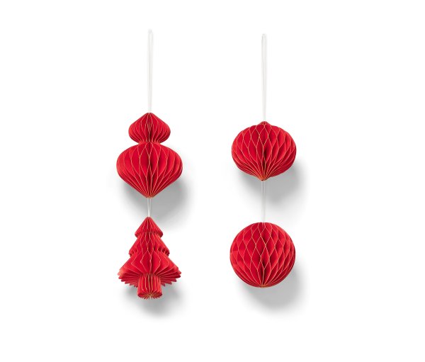 Tchibo - 4er-Set Weihnachtsbaumschmuck - rot