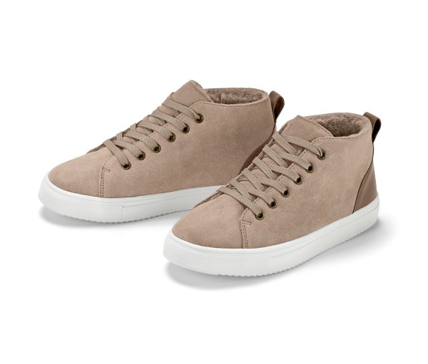 Tchibo - Gefütterter Veloursleder-Sneaker - Damen - Gr. 37 - beige