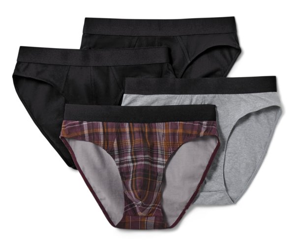 Tchibo - 4 Slips - Herren - Gr. L/6 - hellgrau/kariert