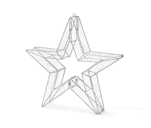 Tchibo - 3D-LED-Outdoor-Stern - 80x15x80cm - silber - Edelstahl / Kunststoff
