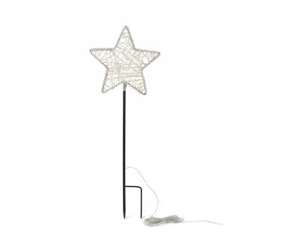 Tchibo - 3D-LED-Outdoorstern mit Spieß - 25x8x25cm - silber - Edelstahl / Kunststoff