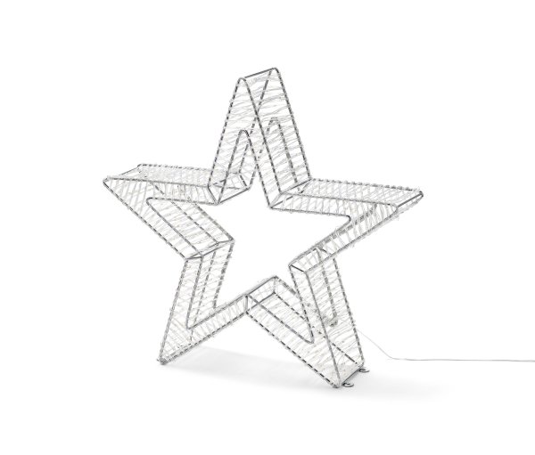 Tchibo - 3D-LED-Outdoor-Stern - 52x12x48cm - silber - Edelstahl / Kunststoff