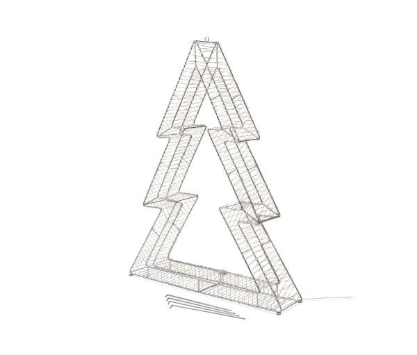 Tchibo - 3D-LED-Tanne - 77x15x100cm - silber - Edelstahl / Kunststoff