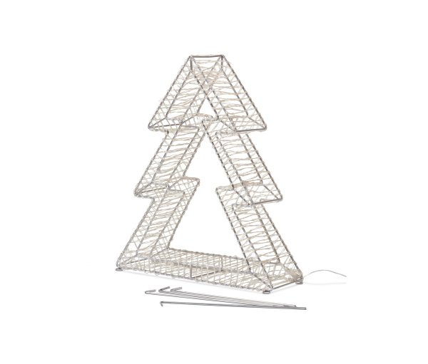 Tchibo - 3D-LED-Tanne - 48x12x52cm - silber - Edelstahl / Kunststoff