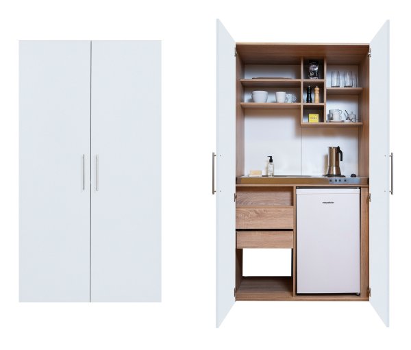 Tchibo - Respekta® Economy Schrankküche mit Kochmulde - 104x67x193cm - braun - Metall