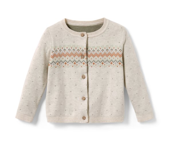 Tchibo - Kinder-Strickjacke - Newborn - Gr. 50/56 - beige/jacquard