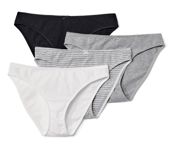 Tchibo - 4 Slips - Damen - Gr. XL - schwarz
