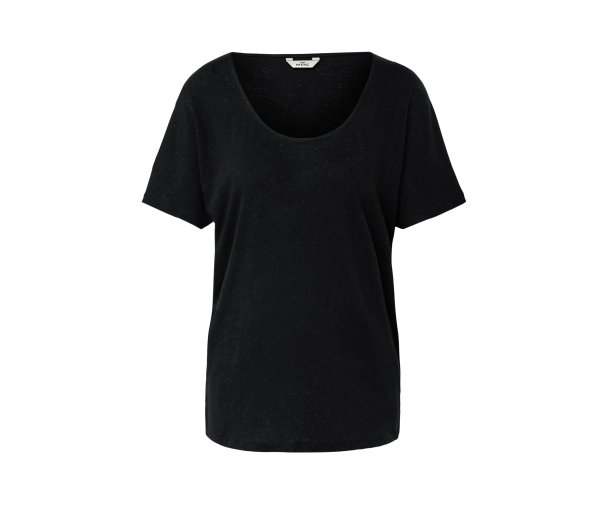 Tchibo - Shirt aus Leinenmix - Damen - Gr. M - schwarz