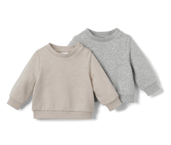 Tchibo - 2 Baby-Sweatshirts mit angerauter Innenseite - Herren - Gr. 86/92 - beige