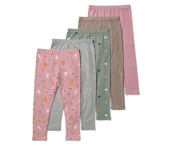 Tchibo - 5 Kinder-Leggings - Mädchen - Gr. 110/116 - hellbraun