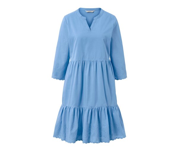 Tchibo - Webkleid mit Stickerei - Damen - Gr. 42 - hellblau