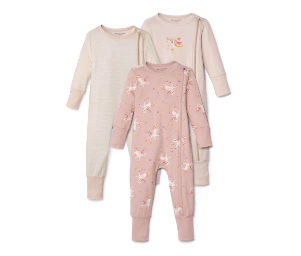 Tchibo - 3 Pyjamas - Mädchen - Gr. 86/92 - weiß
