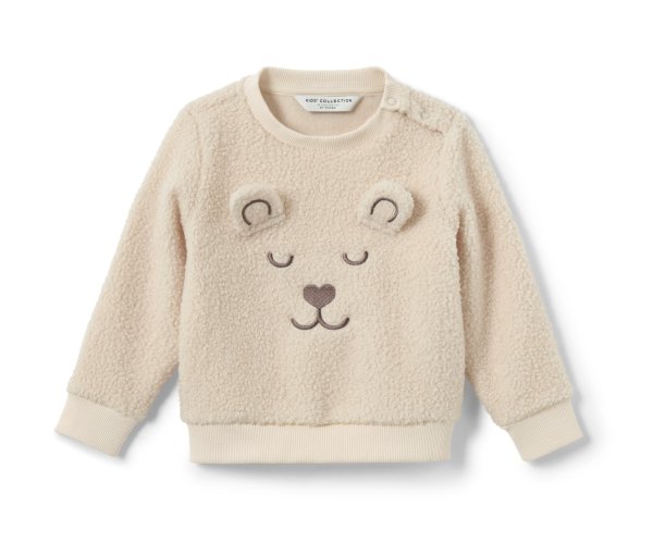 Tchibo - Kinder-Teddy-Sweater - Herren - Gr. 122/128 - creme