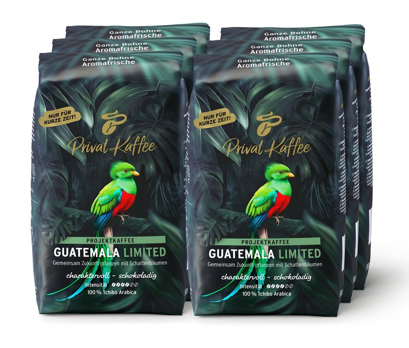 Tchibo - Privat Kaffee Limited Edition Guatemala - 6 x 500 g Ganze Bohne - Intensität: 4/6