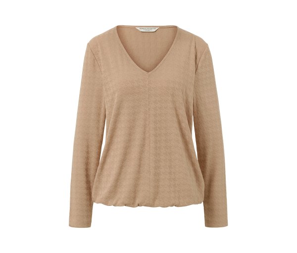 Tchibo - Strukturiertes Langarmshirt - Damen - Gr. M - braun