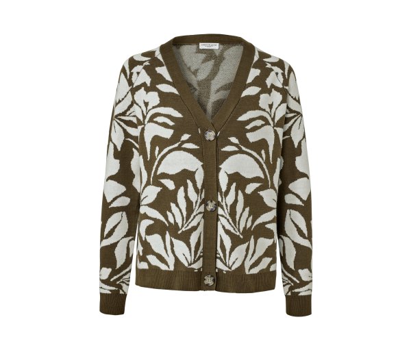 Tchibo - Grobstrick-Cardigan mit Jacquard - Damen - Gr. M - creme/jacquard