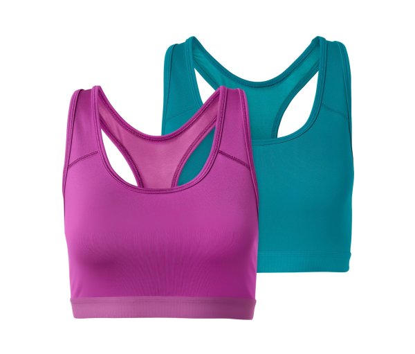 Tchibo - 2 Sport-Bustiers - Damen - Gr. L - violett