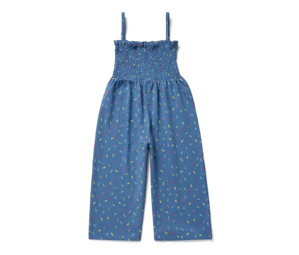 Tchibo - Jumpsuit in 7/8-Länge - Mädchen - Gr. 98/104 - blau/print