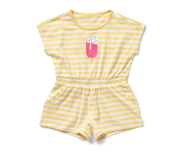 Tchibo - Kinder-Jumpsuit - Mädchen - Gr. 98/104 - creme/print