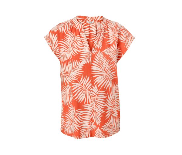 Tchibo - Bedruckte Kurzarmbluse - Damen - Gr. 38 - creme/print