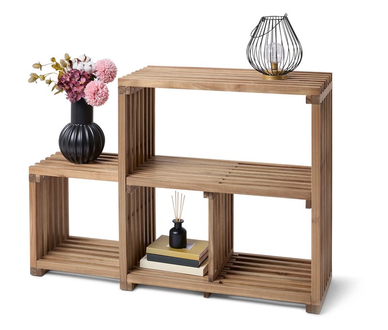 Tchibo - Ausziehbares Stufenregal »Fleksibel« - 80x33,5x80,5cm - akazie - Akazienholz