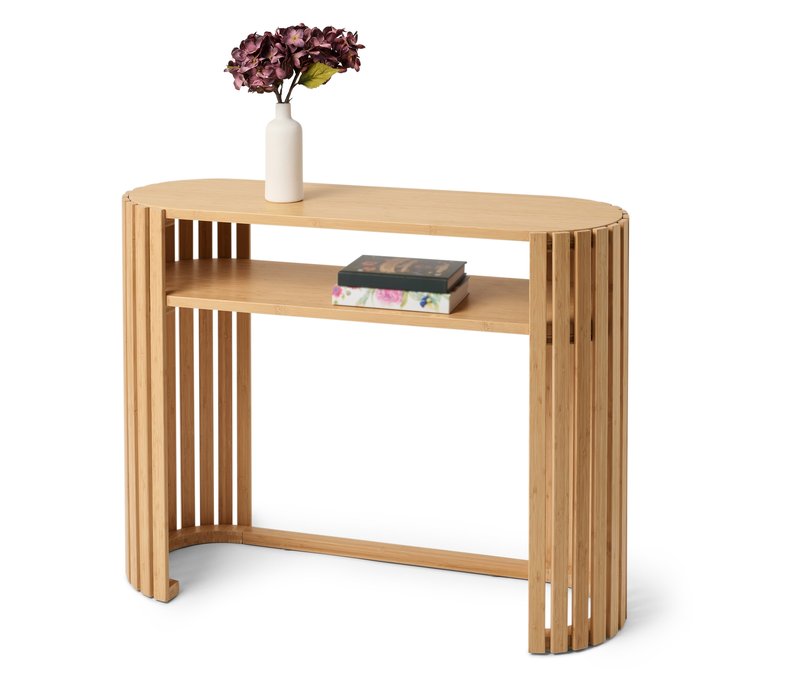 Tchibo - Konsole »Holt« aus Bambus mit Lamellenelmenten - 100x35x76cm - naturfarben - Bambusholz / Stahl