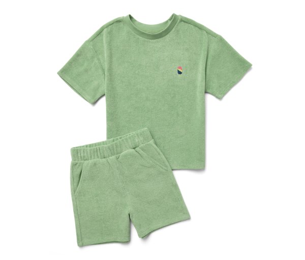 Tchibo - Kinder-Frottier-Set - Herren - Gr. 86/92 - grün