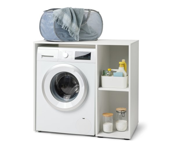 Tchibo - Waschmaschinenregal mit seitlichem Stauraum - 97x60x91cm - weiß - Holz
