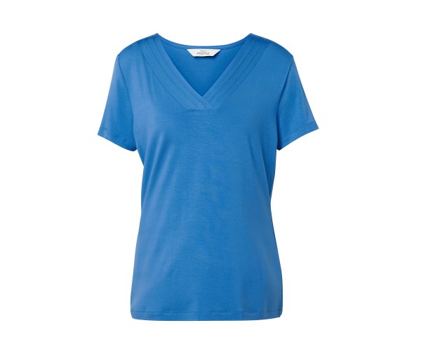 Tchibo - Shirt mit Faltendetail - Damen - Gr. M - blau