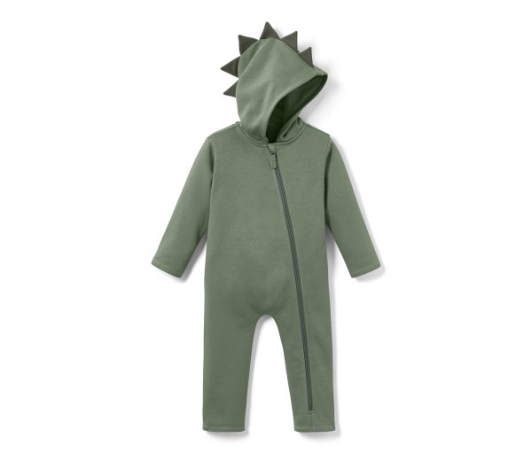 Tchibo - Kinder-Sweat-Overall mit Dino-Applikation - Baby - Gr. 74/80 - dunkelgrün