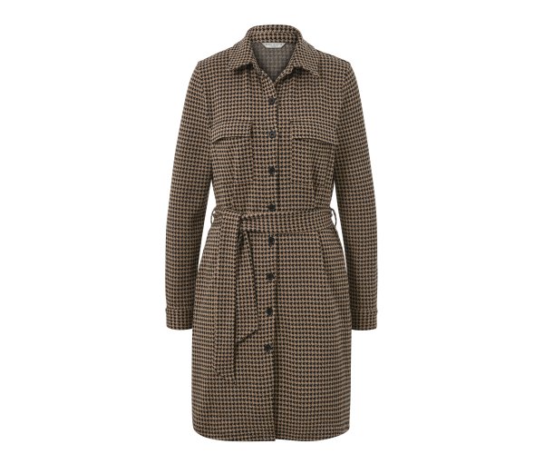 Tchibo - Sweatkleid mit Hahnentritt-Jacquard - Damen - Gr. XL - schwarz/jacquard