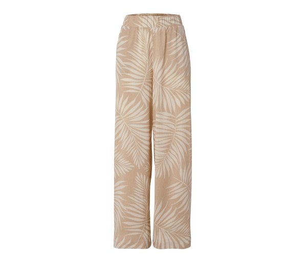 Tchibo - Strukturierte Palazzohose mit Alloverprint - Damen - Gr. 38 - beige/print