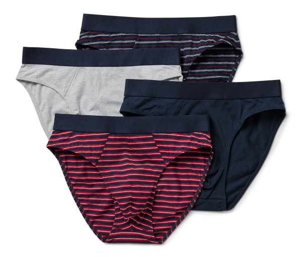 Tchibo - 4 Slips - Herren - Gr. 3Xl/9 - dunkelblau/gestreift