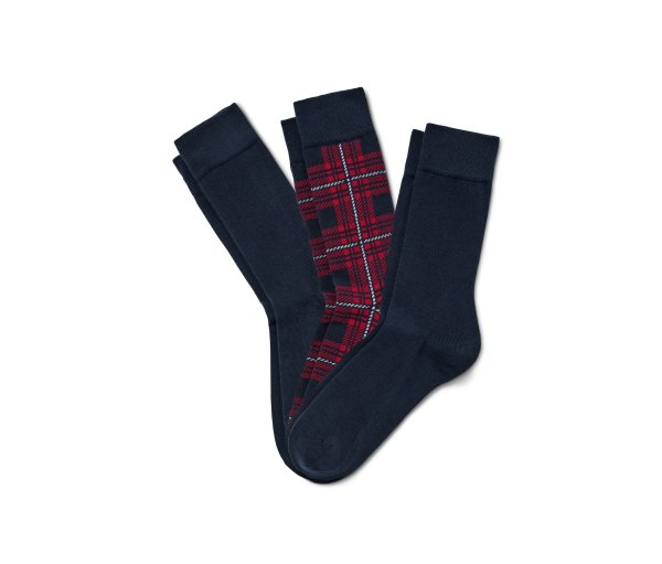 Tchibo - 3 Paar Socken - Herren - Gr. 41-43 - dunkelblau/kariert