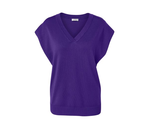 Tchibo - Kurzärmliger Feinstrickpullover - Damen - Gr. S - lila