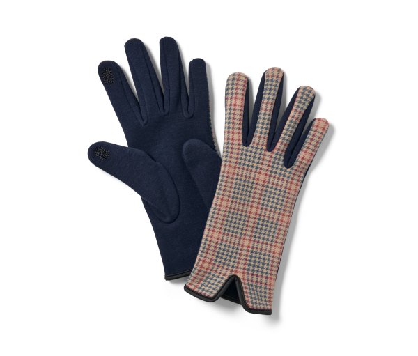 Tchibo - Sweathandschuhe - Damen - Gr. 8 - dunkelblau/kariert
