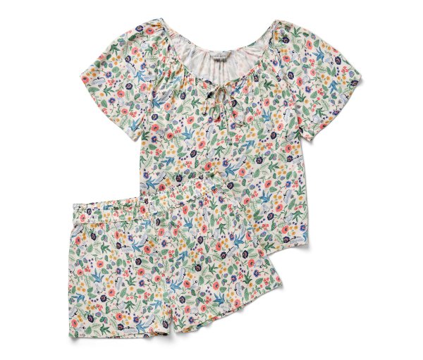 Tchibo - Shorty-Pyjama-Set - Damen - Gr. 38 - creme