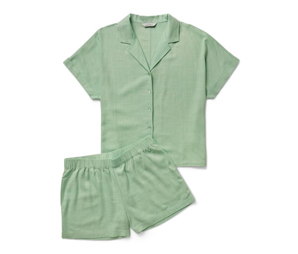 Tchibo - Shorty-Pyjama-Set - Damen - Gr. 38 - grün