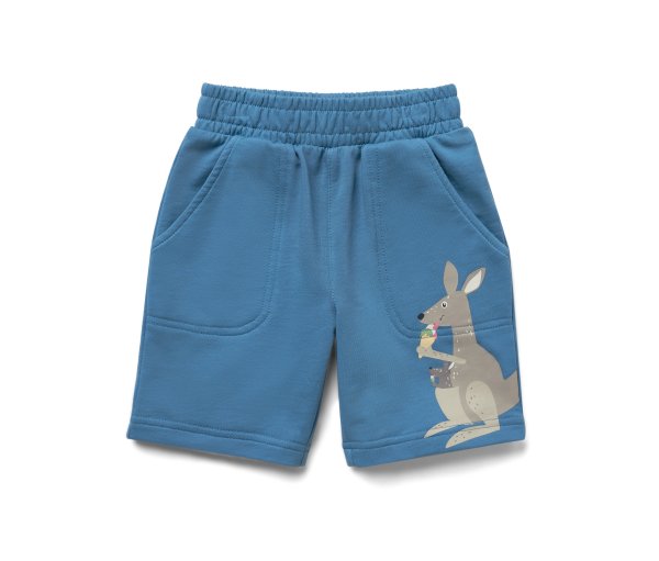 Tchibo - Kinder-Sweatshorts - Gr. 86/92 - blau/print