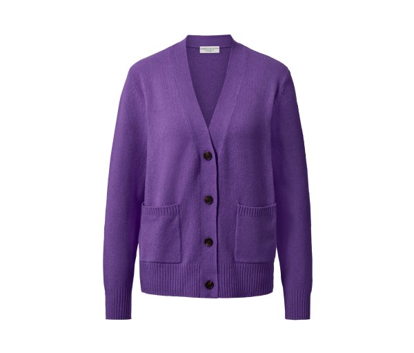 Tchibo - Strickjacke mit Wolle - Damen - Gr. M - lila