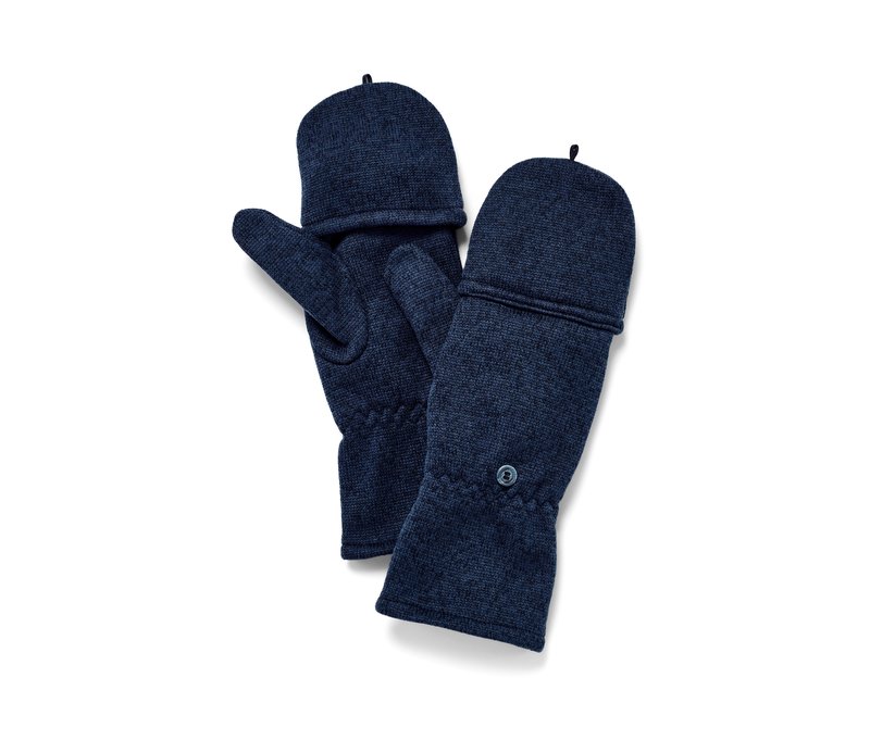 Tchibo - Strickfleece-Klappfäustlinge - Herren - Gr. 6,5 - dunkelblau