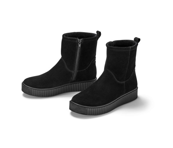 Tchibo - Veloursleder-Boots - Damen - Gr. 39 - schwarz