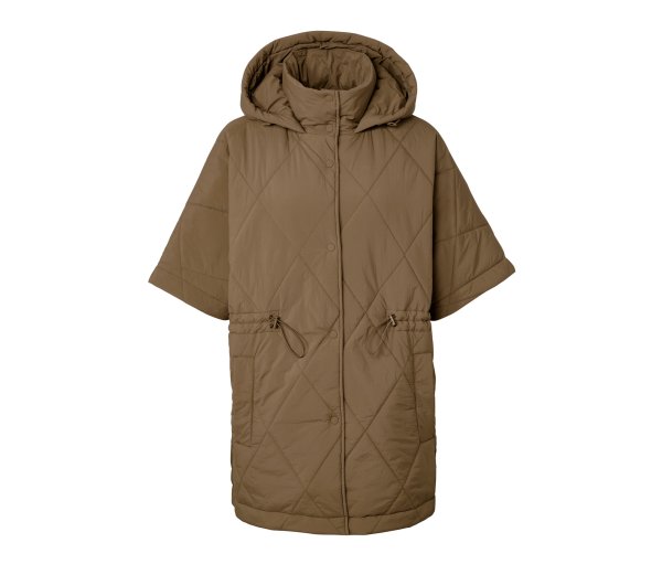 Tchibo - Kapuzen-Stepp-Poncho - Damen - Gr. L/Xl - beige
