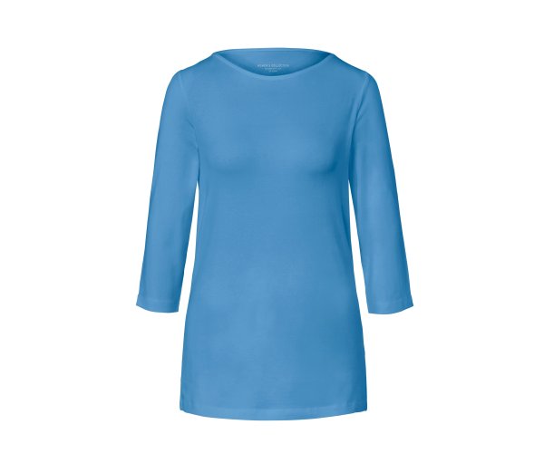 Tchibo - Shirt mit 3/4-Arm - Damen - Gr. M - hellblau