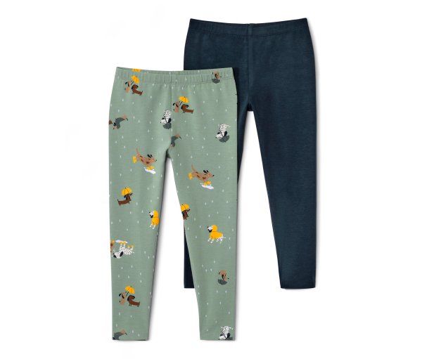 Tchibo - 2 Kinder-Leggings - Gr. 122/128 - dunkelblau/print