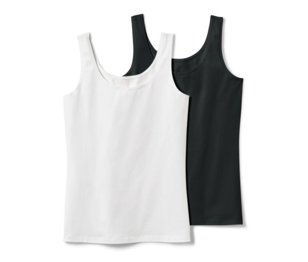 Tchibo - 2 Hemdchen - Damen - Gr. L - schwarz