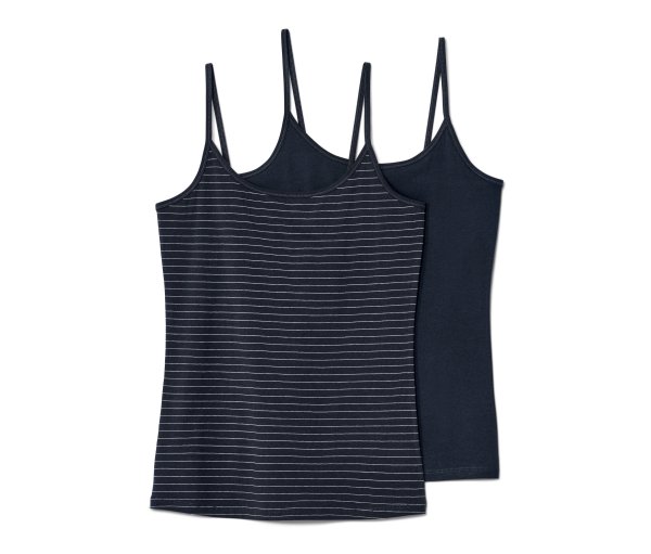Tchibo - 2 Spaghetti-Hemdchen - Damen - Gr. L - dunkelblau