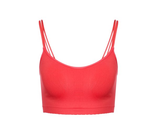 Tchibo - Seamless-Bustier mit Spitze - Damen - Gr. XS - rot