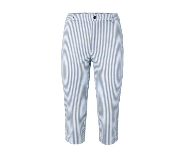 Tchibo - 3/4-Stretch-Twill-Hose - Damen - Gr. 42 - weiß/gestreift