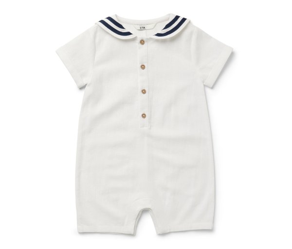 Tchibo - Baby-Matrosen-Strampler - Herren - Gr. 86/92 - dunkelblau/gestreift